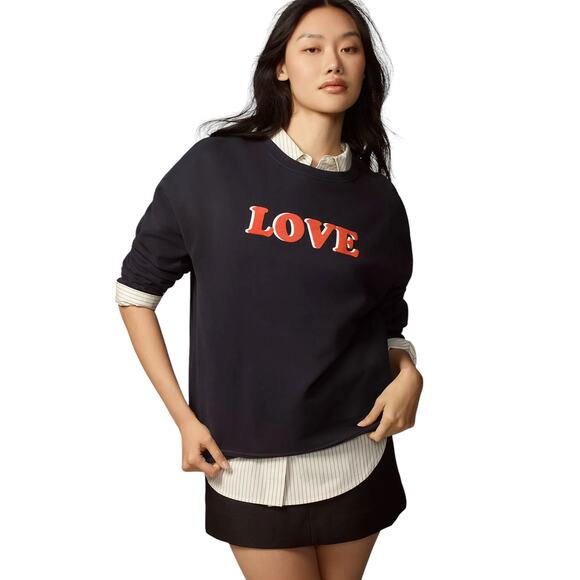 KULE The Oversized Love Sweatshirt in Navy S - Picture 2 of 9